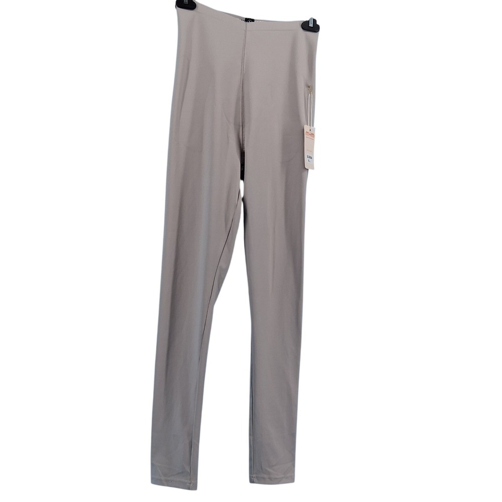 m+m‎ Leggings Women Large Taupe SLEG006 High Waist Solid Activewear Stretch